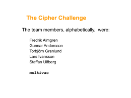 The Cipher Challenge - Northeastern Illinois University