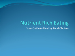Nutrient Rich Eating - Champions for Change