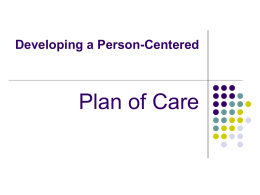 Developing a Person-Centered