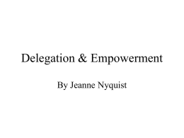 Delegation & Empowerment