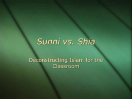Sunni vs. Shia - Moore Middle School PTSA