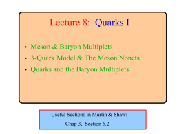 Lecture 8: Quarks I - University of Oxford