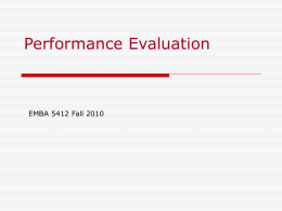 Performance Evaluation - Middle East Technical
