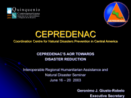 CEPREDENAC - Center for Disaster Management and
