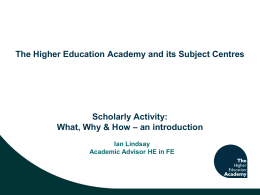 Higher Education Academy Subject Centres