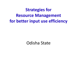 Strtegies for Resource Management for better input use