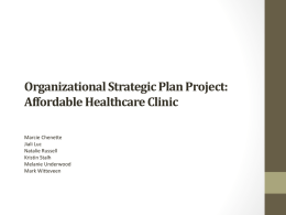 Organizational Strategic Plan Project: Affordable