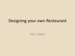 Designing your own Restaurant