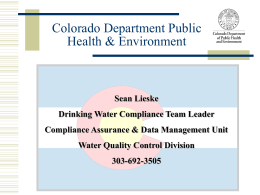 Colorado Primary Drinking Water Regulations