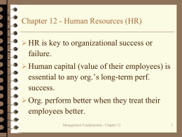 Chapter 12: Human Resource Management