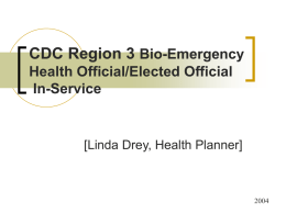 CDC Region 3 Bio-Emergency Health Official In