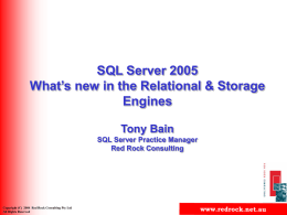 Portal Presentation - Melbourne SQL Server User Group
