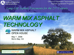 Warm Mix Asphalt Technologies