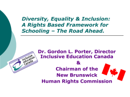 Diversity, Equality & Inclusion: A Rights Based Framework