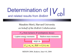 Determination of |Vcb|