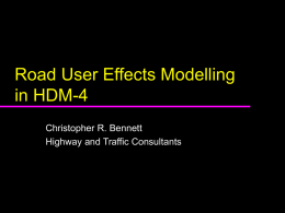 Road User Effects Modelling in HDM-4