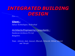 INTEGRATED BUILDING DESIGN - International Institute of