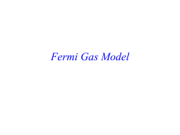 Fermi Gas Model - Valparaiso University