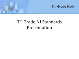 7th Grade NJ Standards Presentation