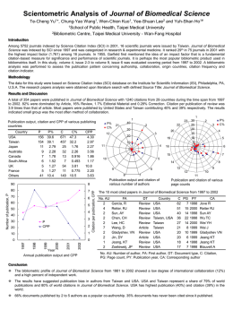 Scientometric Analysis of Journal of Biomedical Science