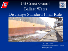 US Coast Guard Ballast Water Discharge Standard Final Rule