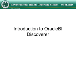Introduction to OracleBI Discoverer Powerpoint