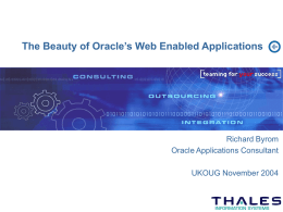 The Beauty of Oracle's Web Enabled Applications