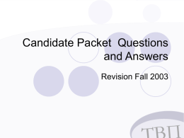Candidate Packet Questions and Answers