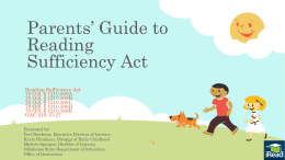 Parents’ Guide toReadingSufficiency Act