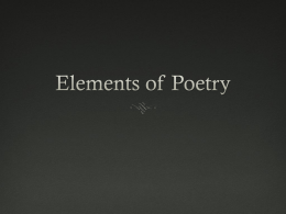 Elements of Poetry - Hilldale Public Schools