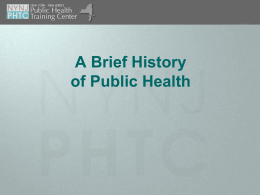 The History of Public Health - Empire State Public Health