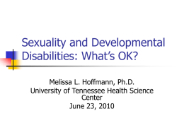 Sexuality and Children with Disabilities: What&rsquo;s OK?