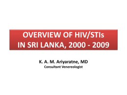 Overview of STIs and HIV in Sri Lanka