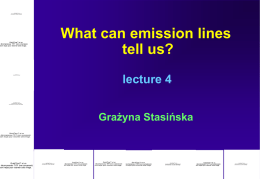 What can emission lines tell us? Grażyna Stasińska 2006
