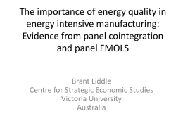 The importance of energy quality in energy intensive