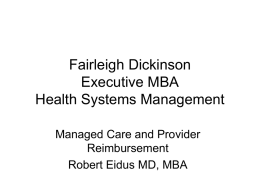 Fairleigh Dickinson Executive MBA Health Systems Management