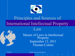 Principles, Sources and Interpretation of international