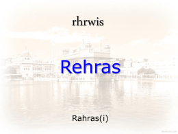 Rahras(i) - Sikh Roots