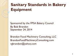 Sanitary Standards in Bakery Equipment
