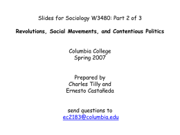 Slides for Sociology W3480: Part 2 of 2 Revolutions