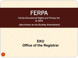 Training Faculty and Staff on FERPA