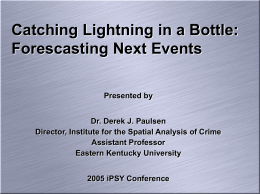 Predicting Next Event Locations in a Crime Series using