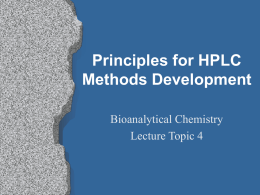 Principles for HPLC Methods Development