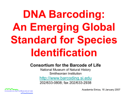 DNA Barcoding: An Emerging Global Standard for Species