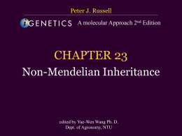 CHAPTER 23 Non-Mendelian Inheritance