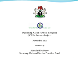 Presentation on ICT for Farmers
