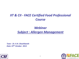 Allergen Management - home | Food and Agriculture Centre
