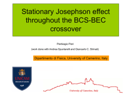 The Josephson effect through the BCS