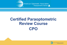 CPO Review Course - Nebraska Optometric Association