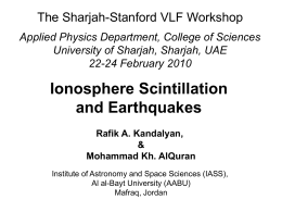 Ionosphere Scintillation and Earthquakes